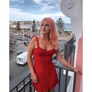 Reformation Christine Dress in Lipstick